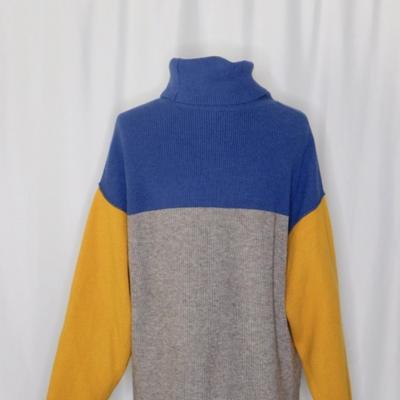 FREE PEOPLE Softly Structured Colorblock Sweater Turtleneck Pullover Knit Medium - Picture 10 of 16